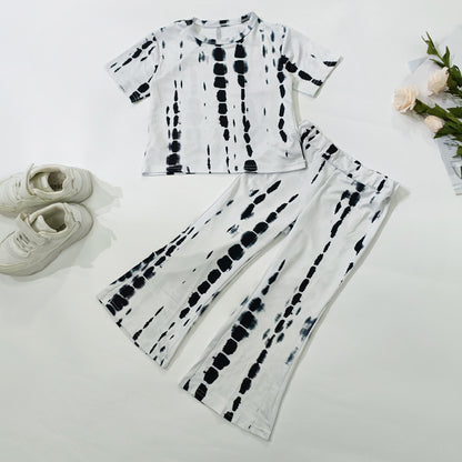 New Children's Printed Short Sleeve Suit