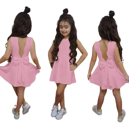 Children's Sleeveless Halter BowPrincess Dress