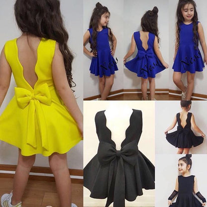 Children's Sleeveless Halter BowPrincess Dress