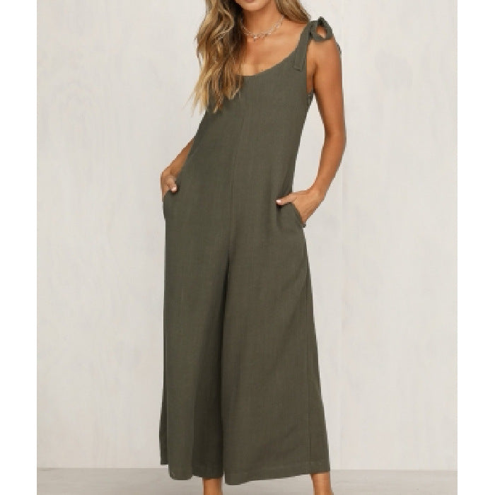 Summer Tied Wide Loose Straight Leg  Women's