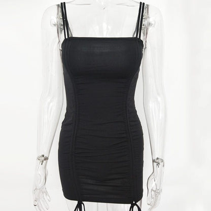 Articat Spaghetti Strap Sexy Backless Women's Dress