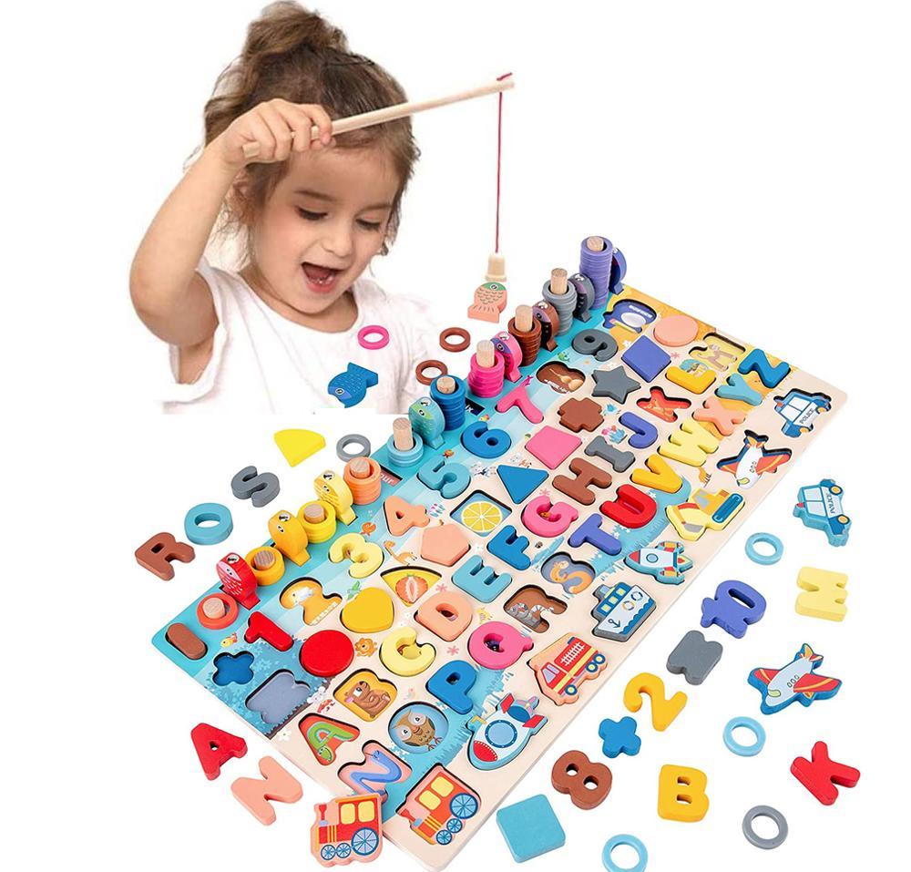 Board Math Fishing Montessori Toys