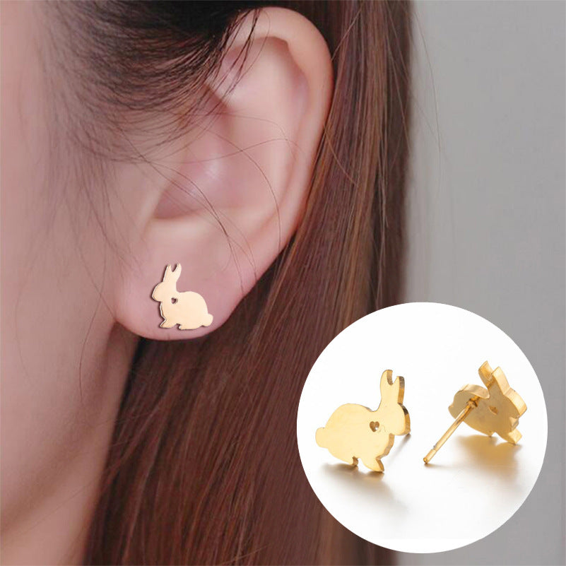 Cute Rabbit Stainless Steel Earrings