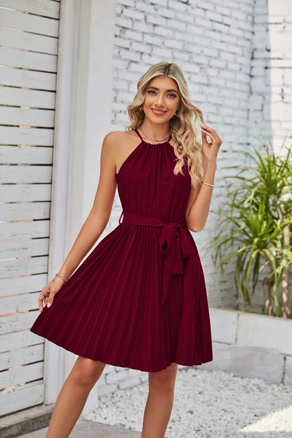 Solid  Halter Strapless Dresses For Women's