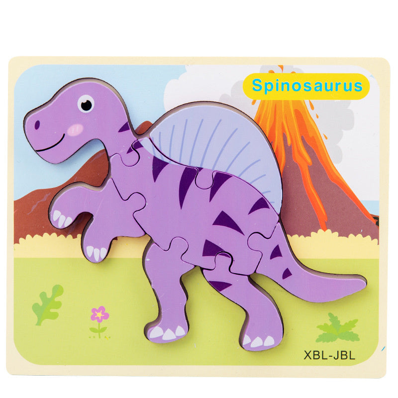 3D Puzzle Baby Wooden Cartoon Dinosaur Toys