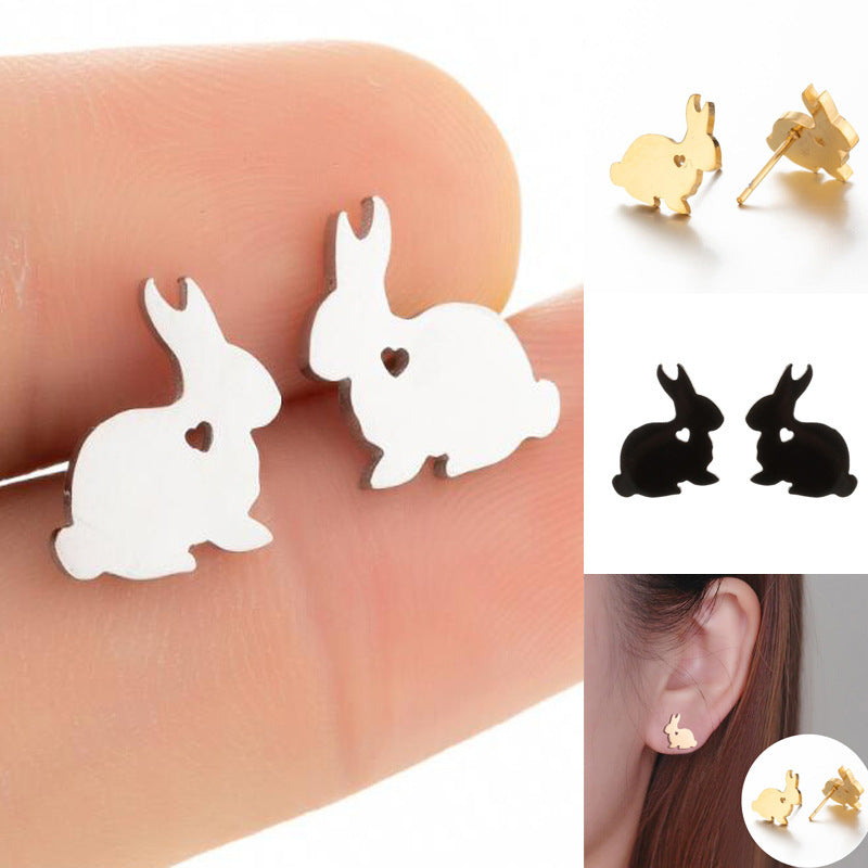 Cute Rabbit Stainless Steel Earrings