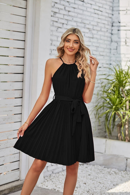 Solid  Halter Strapless Dresses For Women's