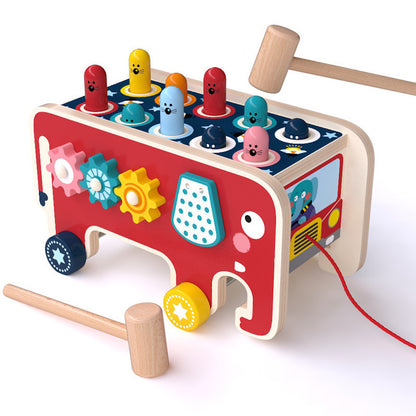 Wooden Pounding Bench Animal Bus Toys