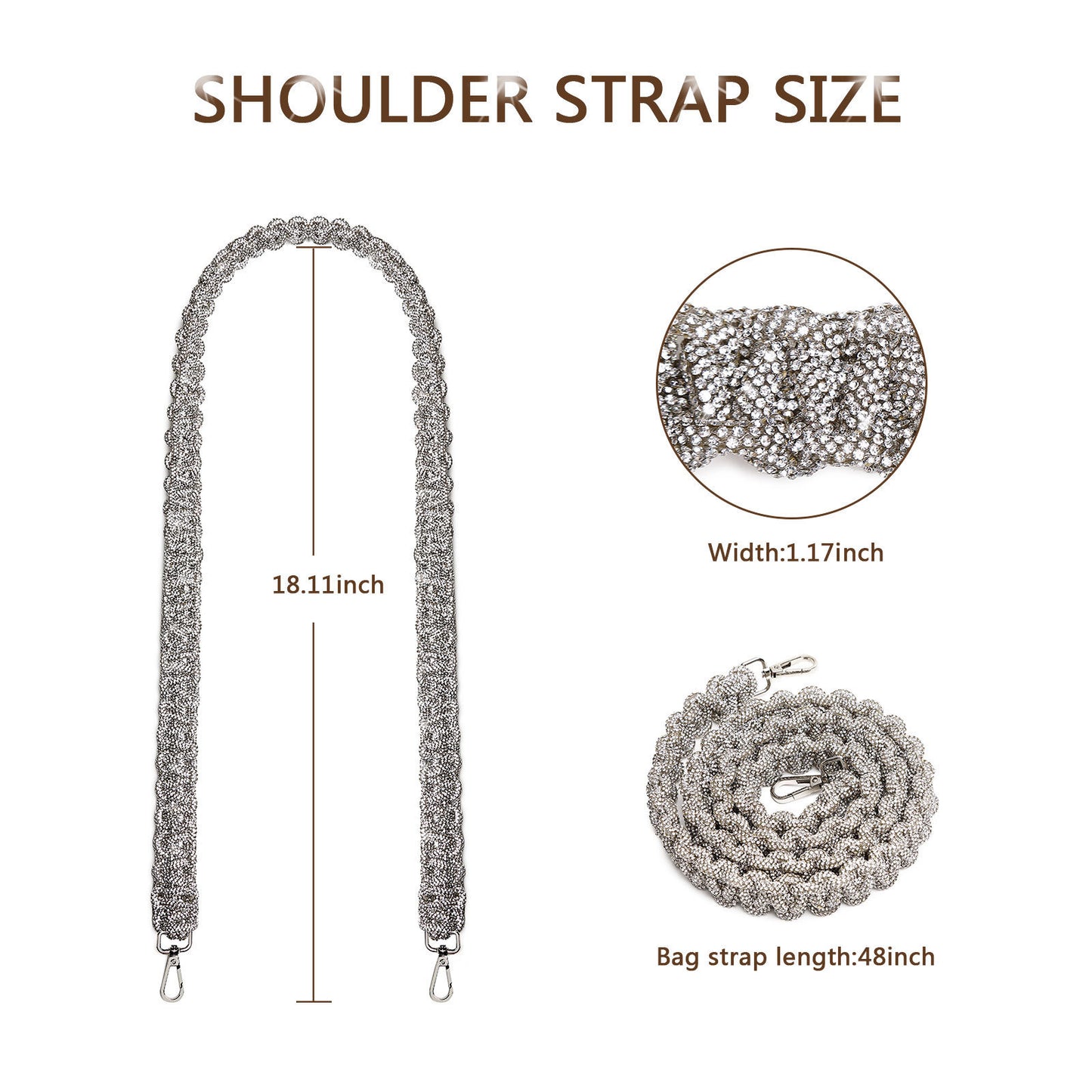 Crystal Diamond Shoulder Strap